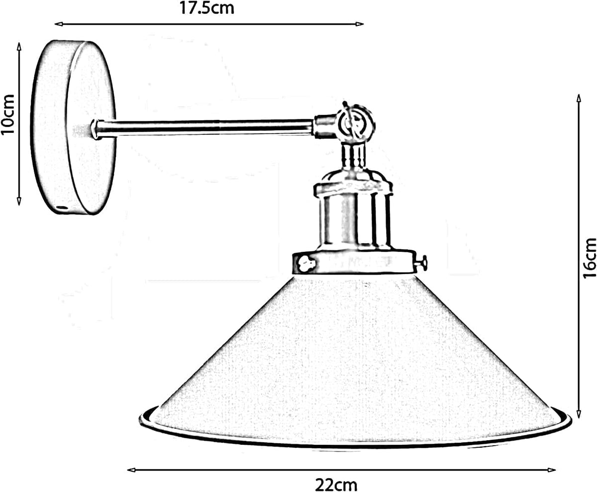 Swing Arm Wall Light with Flat Cone Shade – Pack of 2, Black or Brass - photo 2