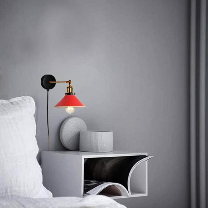 Swing Arm Wall Light with Flat Cone Shade – Pack of 2, Black or Brass - photo 18