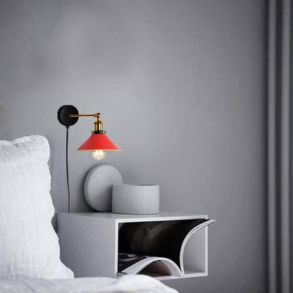 Swing Arm Wall Light with Flat Cone Shade – Pack of 2, Black or Brass - photo 18