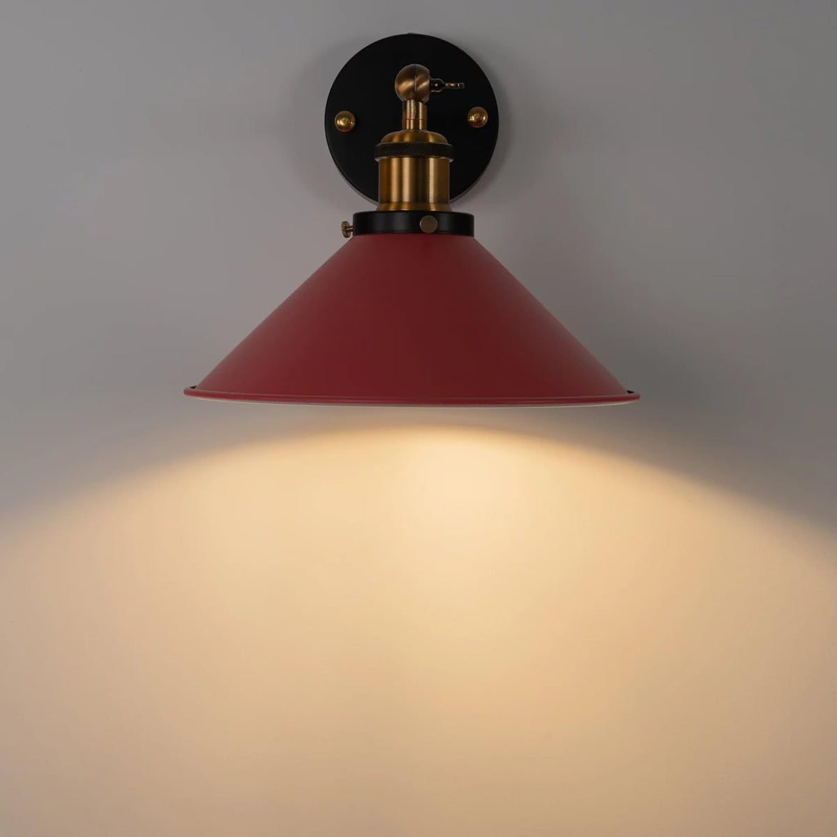 Swing Arm Wall Light with Flat Cone Shade – Pack of 2, Black or Brass - photo 19