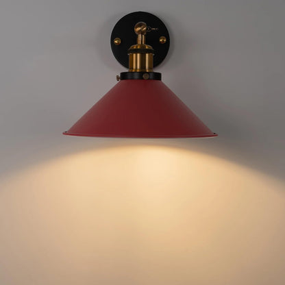 Swing Arm Wall Light with Flat Cone Shade – Pack of 2, Black or Brass - photo 19