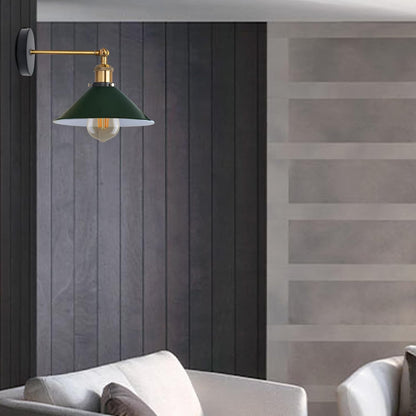 Swing Arm Wall Light with Flat Cone Shade – Pack of 2, Black or Brass - photo 20