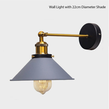 Swing Arm Wall Light with Flat Cone Shade – Pack of 2, Black or Brass - photo 27