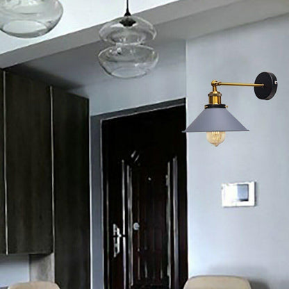 Swing Arm Wall Light with Flat Cone Shade – Pack of 2, Black or Brass - photo 29