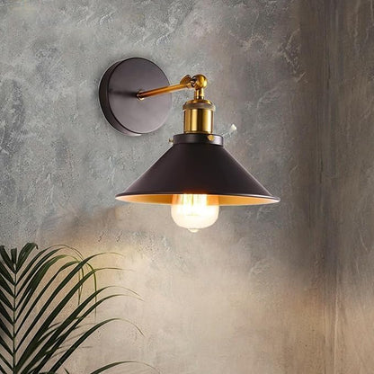 Swing Arm Wall Light with Flat Cone Shade – Pack of 2, Black or Brass - photo 30