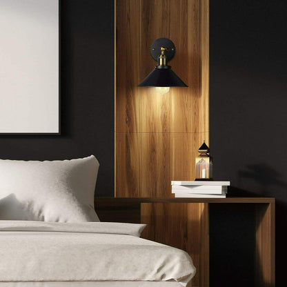 Swing Arm Wall Light with Flat Cone Shade – Pack of 2, Black or Brass - photo 6