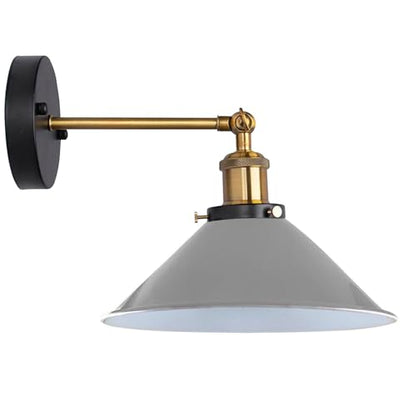 Straight Arm Wall Sconce with Shade – Black or Yellow Brass, E27 - photo 3