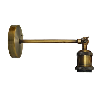 Straight Arm Wall Sconce with Shade – Black or Yellow Brass, E27 - Yellow Brass, No Shade, Without Bulb
