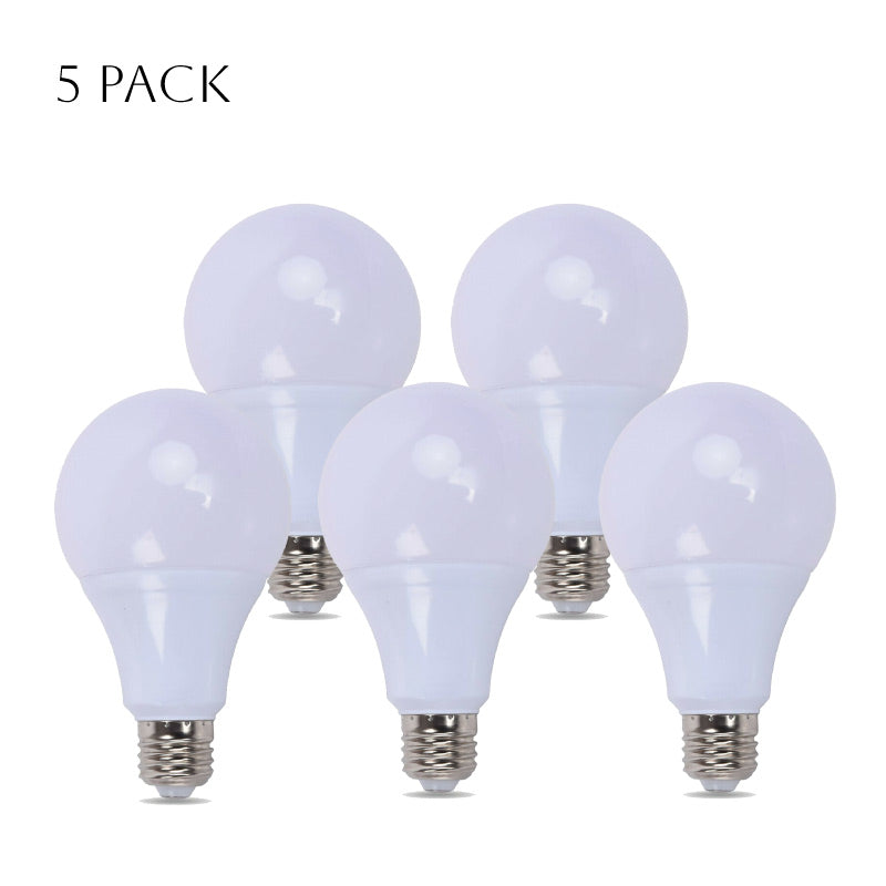 Warm White LED GLS Bulbs – E27 & B22 - E27, 18W, Pack of 5