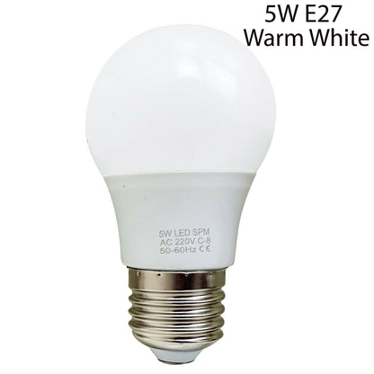 Warm White LED GLS Bulbs – E27 & B22 - E27, 5W, Single