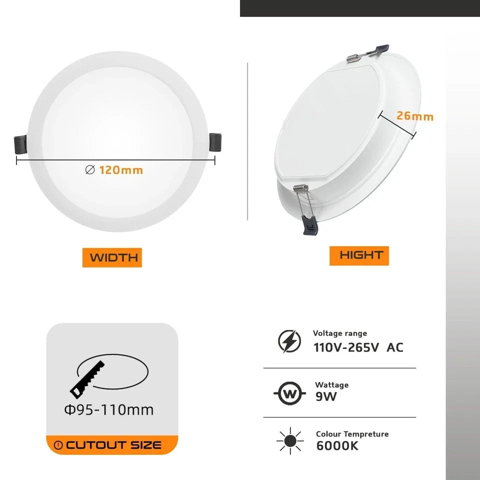 Round Recessed LED Downlight 9W – Cool White 6000K - photo 5