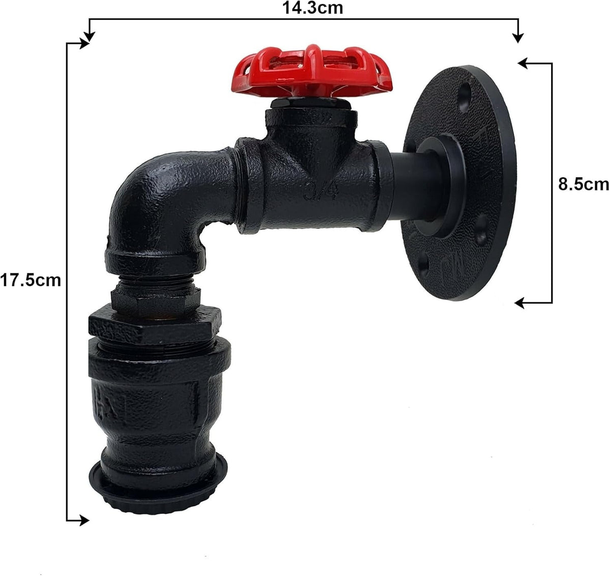 Water Pipe Valve Wall Light – 5 Finishes, E27 - photo 4