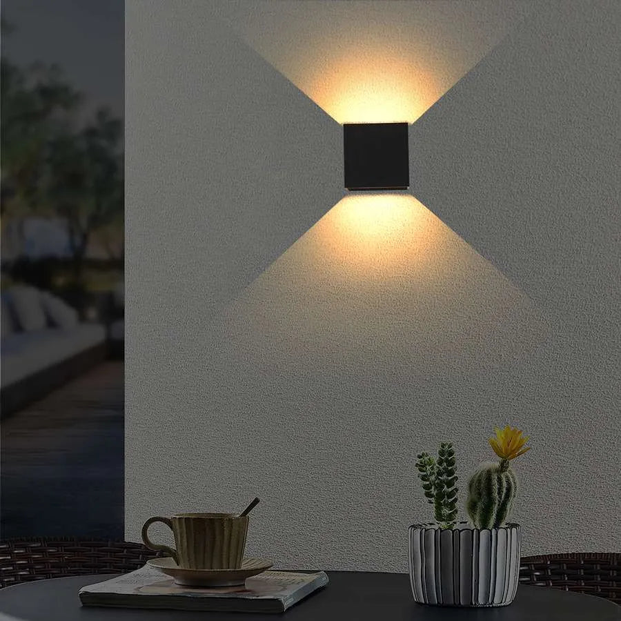 Square Up Down LED Wall Light with PIR Sensor 10W IP54 – Black - photo 5