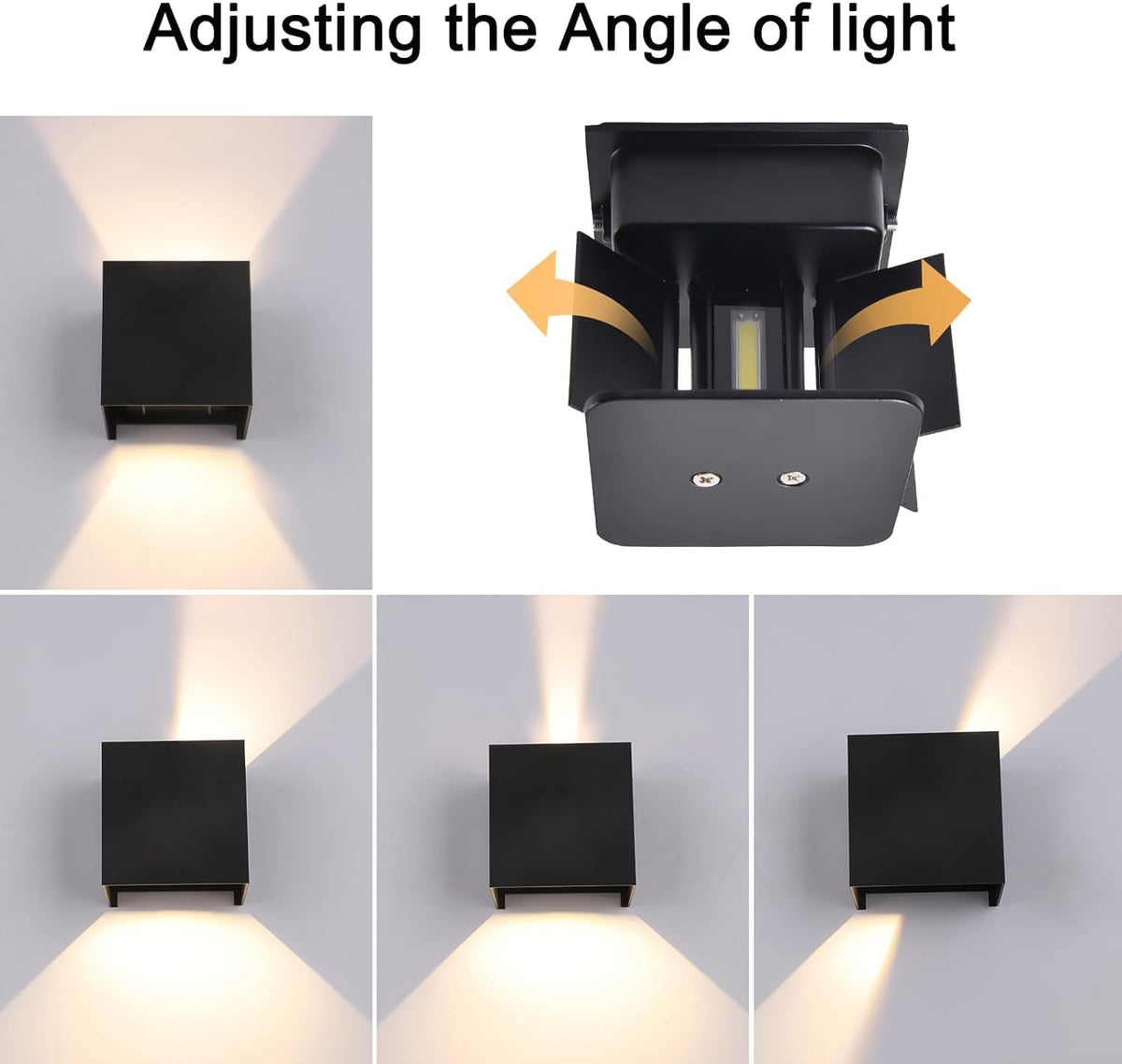 Square Up Down LED Wall Light with PIR Sensor 10W IP54 – Black - photo 7
