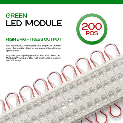 220V AC Waterproof LED Sign Modules – No Driver Needed - Green, Pack of 200