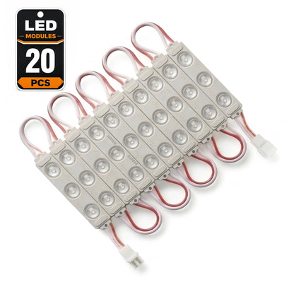 220V AC Waterproof LED Sign Modules – No Driver Needed - Warm White, Pack of 20