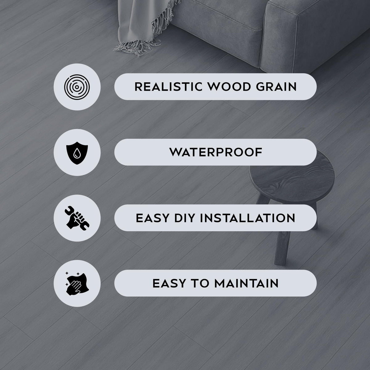 Self-Adhesive Vinyl Floor Planks, Pack of 36 – Wood Effect, 3 Colours - photo 10