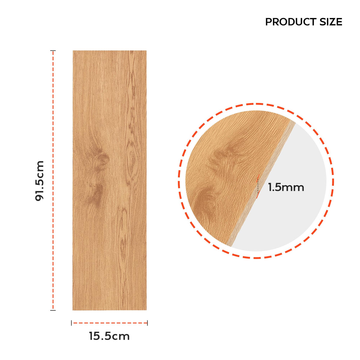 Self-Adhesive Vinyl Floor Planks, Pack of 36 – Wood Effect, 3 Colours - photo 11
