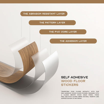 Self-Adhesive Vinyl Floor Planks, Pack of 36 – Wood Effect, 3 Colours - photo 16