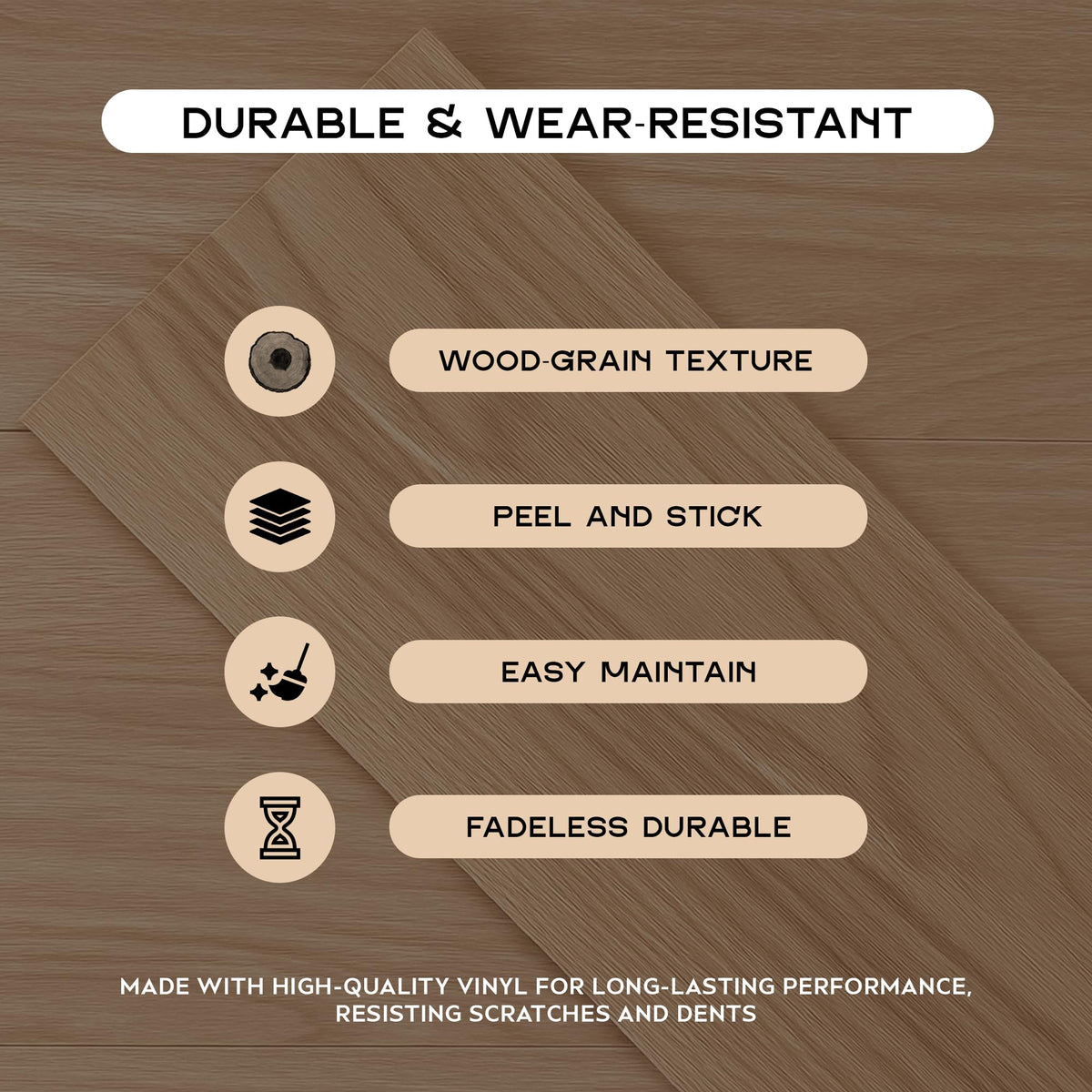 Self-Adhesive Vinyl Floor Planks, Pack of 36 – Wood Effect, 3 Colours - photo 17
