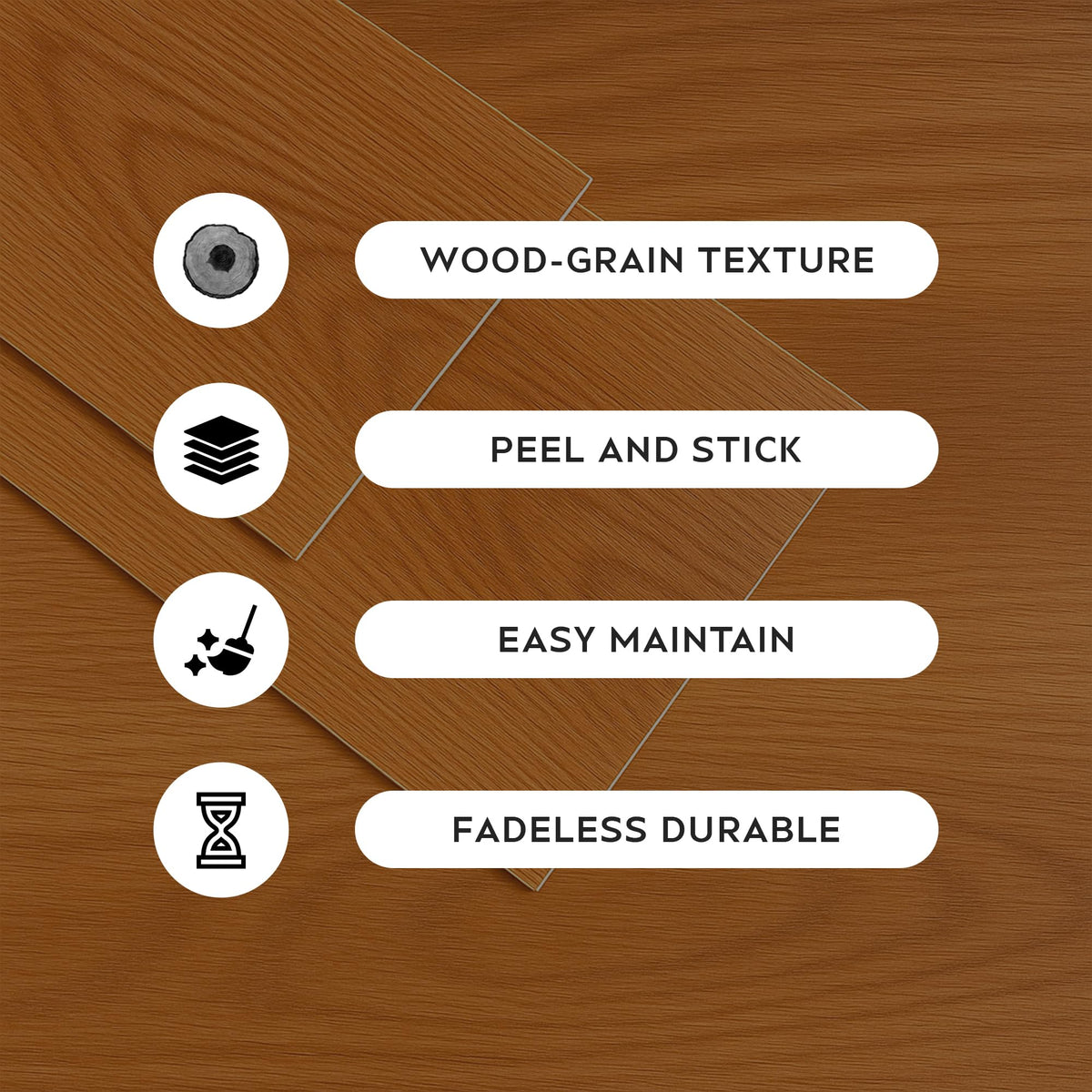 Self-Adhesive Vinyl Floor Planks, Pack of 36 – Wood Effect, 3 Colours - photo 20