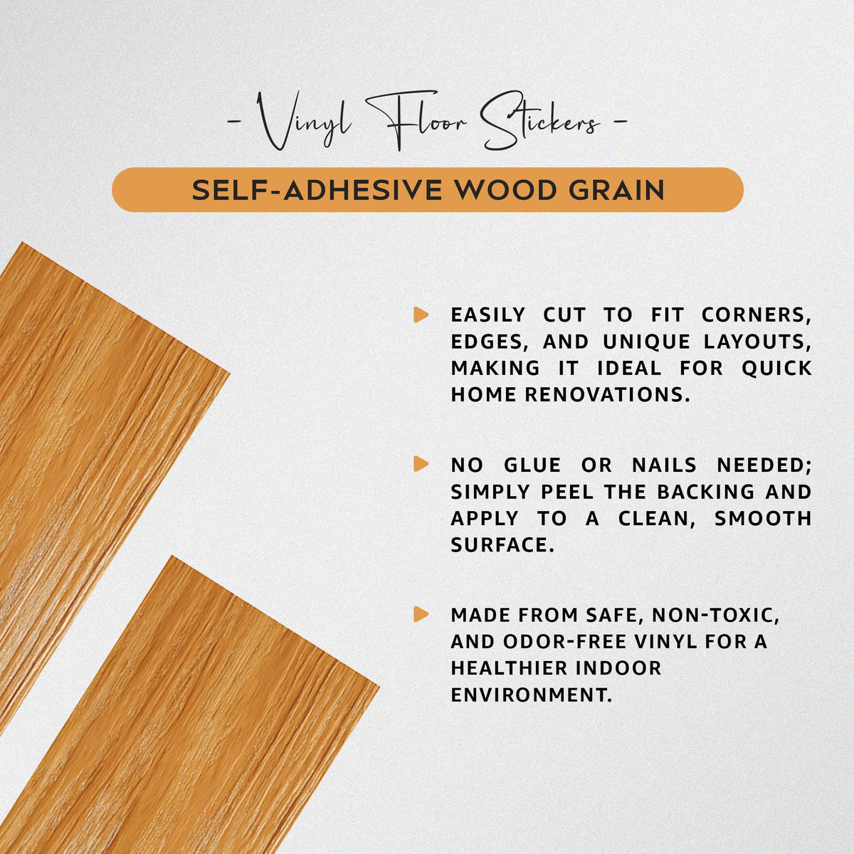 Self-Adhesive Vinyl Floor Planks, Pack of 36 – Wood Effect, 3 Colours - photo 22
