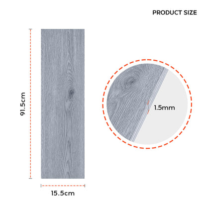 Self-Adhesive Vinyl Floor Planks, Pack of 36 – Wood Effect, 3 Colours - photo 3
