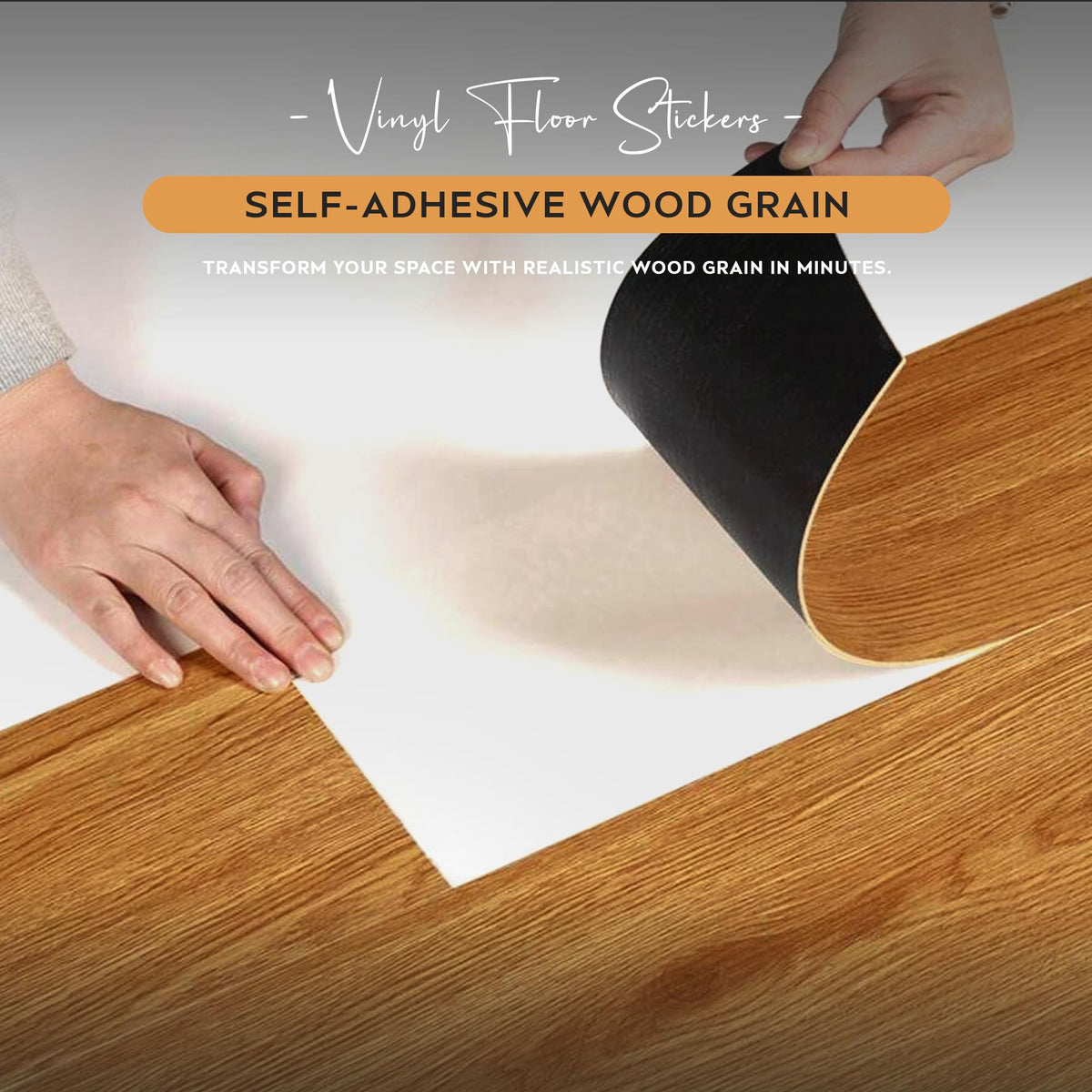 Self-Adhesive Vinyl Floor Planks, Pack of 36 – Wood Effect, 3 Colours
