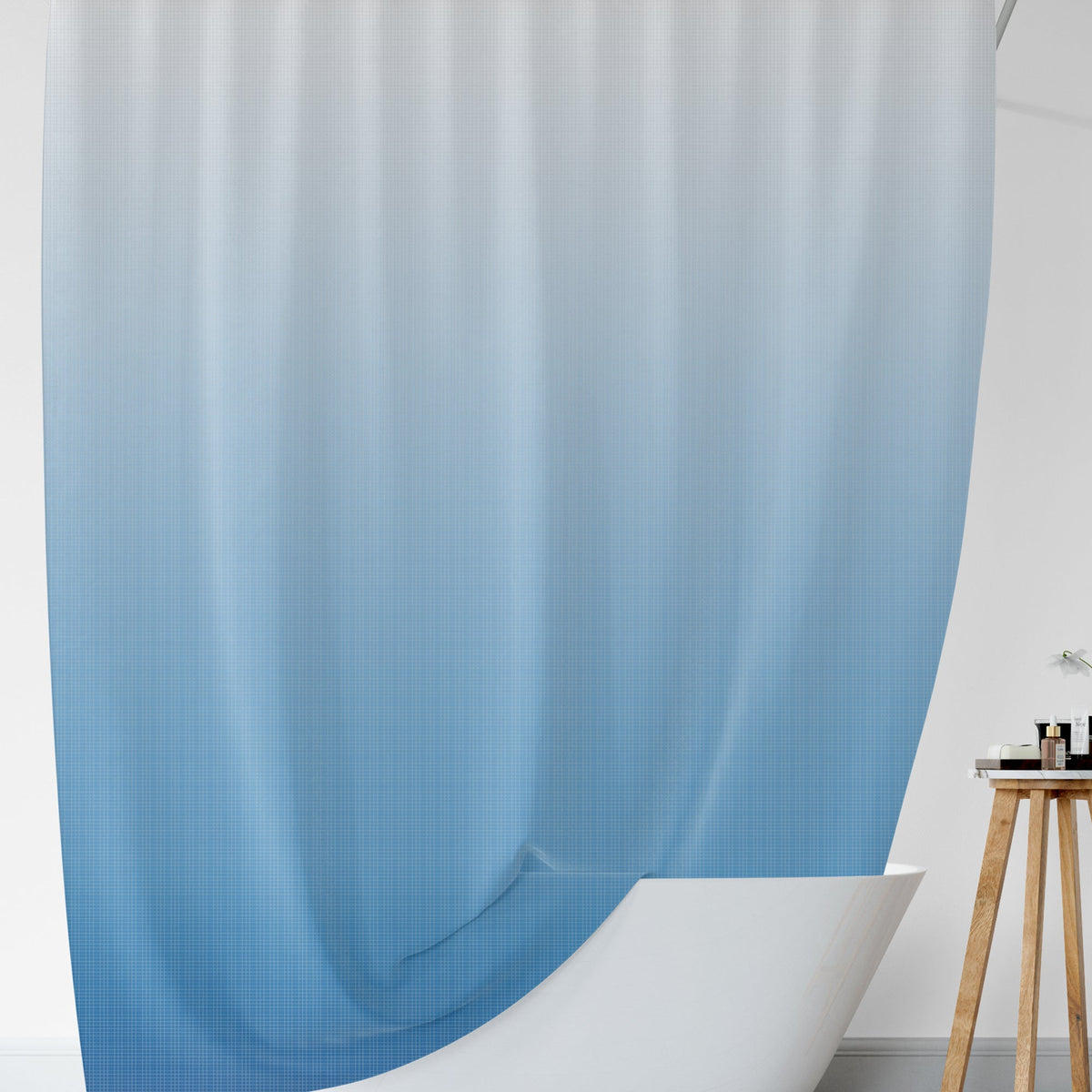 Gradient Fabric Shower Curtain 180 x 180 cm – Waterproof, Hooks, Assorted Colour - photo 12