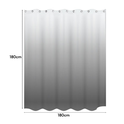 Gradient Fabric Shower Curtain 180 x 180 cm – Waterproof, Hooks, Assorted Colour - photo 4