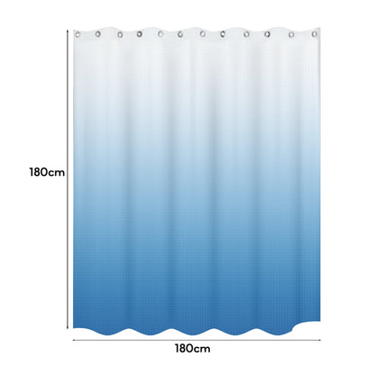 Gradient Fabric Shower Curtain 180 x 180 cm – Waterproof, Hooks, Assorted Colour - photo 5