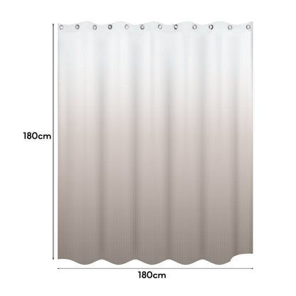 Gradient Fabric Shower Curtain 180 x 180 cm – Waterproof, Hooks, Assorted Colour - photo 6