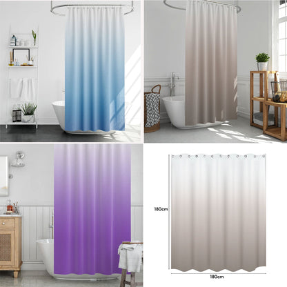 Gradient Fabric Shower Curtain 180 x 180 cm – Waterproof, Hooks, Assorted Colour - photo 2