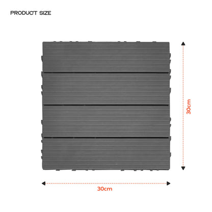 Grey PVC Interlocking Deck Tiles – 30 x 30 cm, Packs of 6, 9 or 16 - photo 3