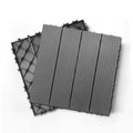 Grey PVC Interlocking Deck Tiles – 30 x 30 cm, Packs of 6, 9 or 16