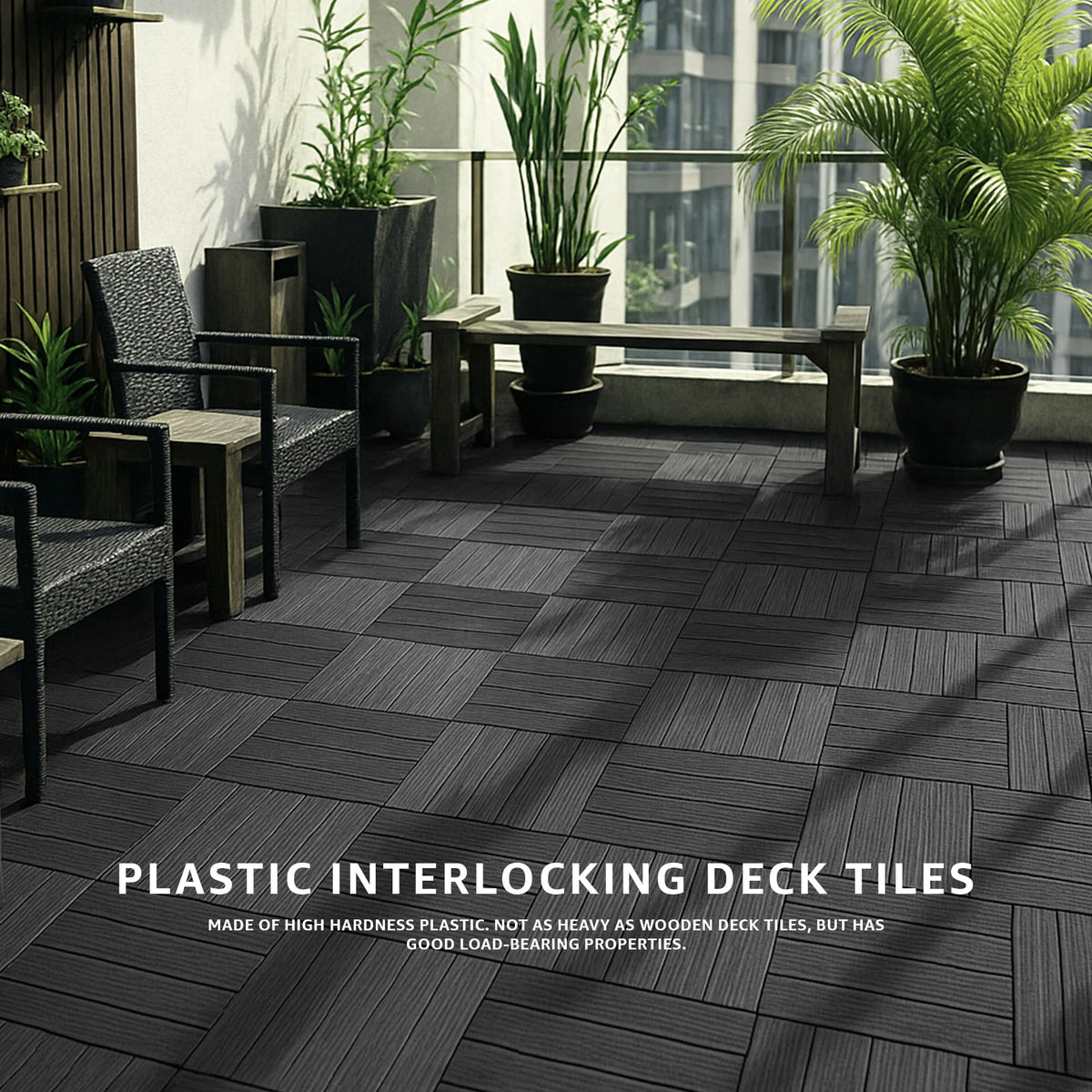 Grey PVC Interlocking Deck Tiles – 30 x 30 cm, Packs of 6, 9 or 16 - photo 4