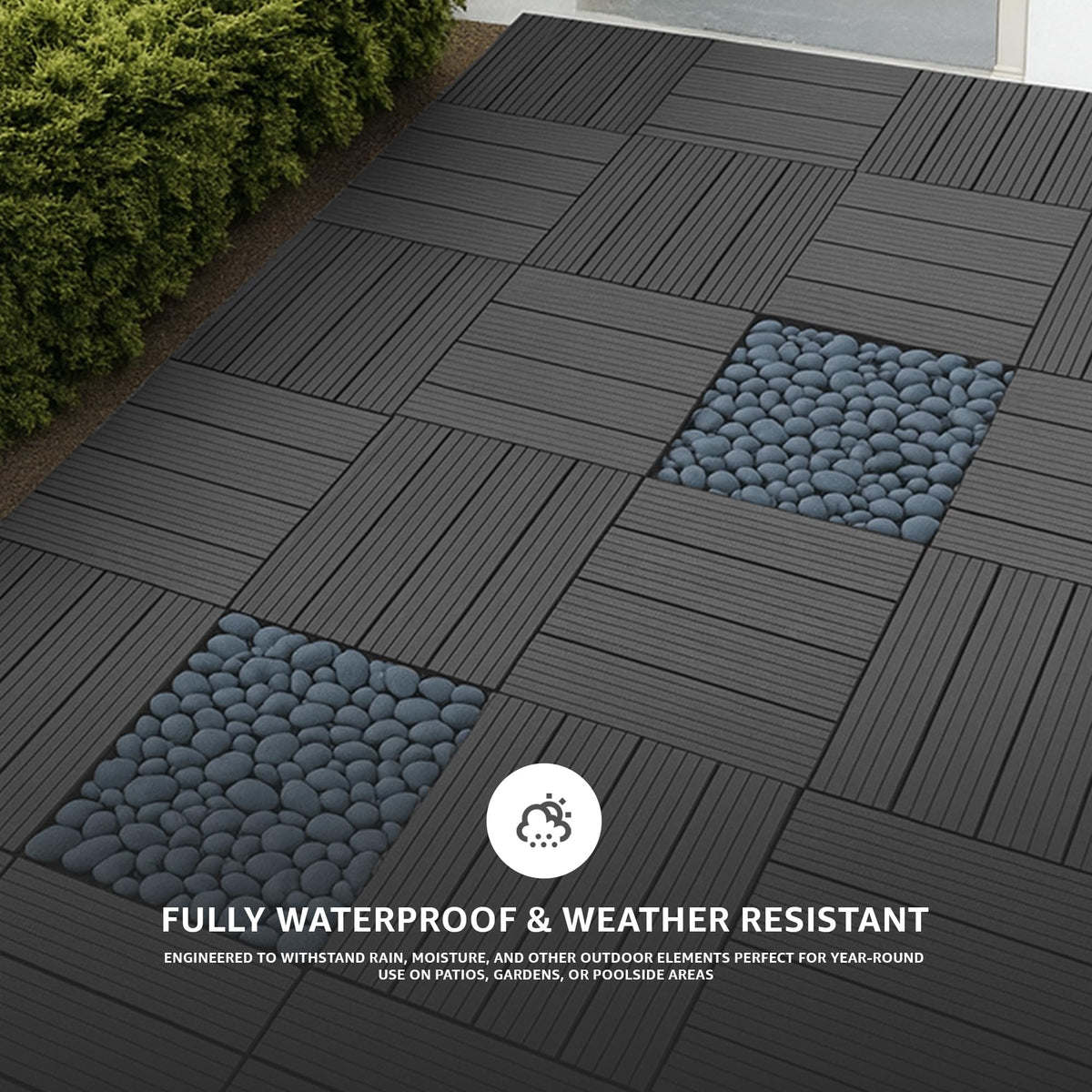 Grey PVC Interlocking Deck Tiles – 30 x 30 cm, Packs of 6, 9 or 16 - photo 5