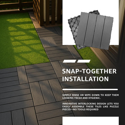 Grey PVC Interlocking Deck Tiles – 30 x 30 cm, Packs of 6, 9 or 16 - photo 6