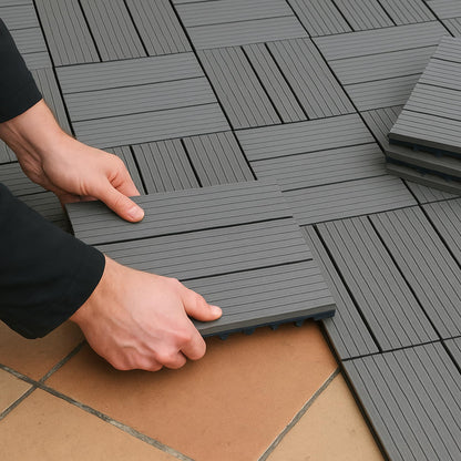 Grey PVC Interlocking Deck Tiles – 30 x 30 cm, Packs of 6, 9 or 16 - photo 9
