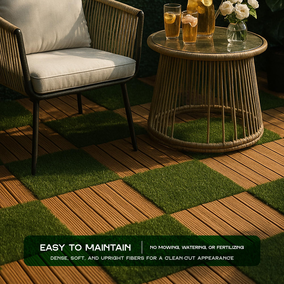 Artificial Grass Interlocking Tiles – 30 x 30 cm, Packs of 6, 9 or 16 - photo 4