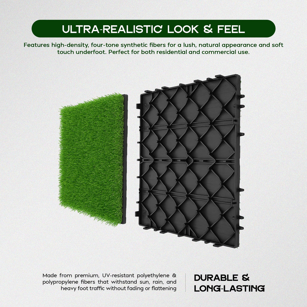 Artificial Grass Interlocking Tiles – 30 x 30 cm, Packs of 6, 9 or 16 - photo 6