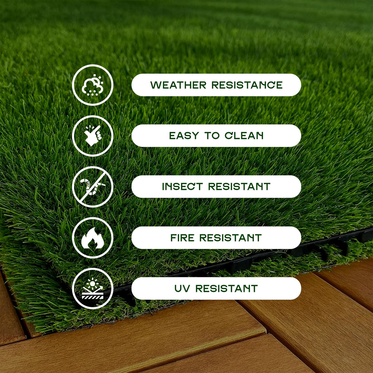 Artificial Grass Interlocking Tiles – 30 x 30 cm, Packs of 6, 9 or 16 - photo 7
