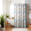 Brown fabric shower curtain, mould proof and extra long