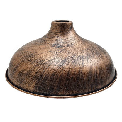 Wide Bell Lamp Shade 36 cm – Easy Fit, 5 Industrial Finishes - 36 cm with Reducer Ring, Brushed Copper, Single