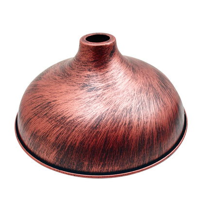 Wide Bell Lamp Shade 36 cm – Easy Fit, 5 Industrial Finishes - 36 cm with Reducer Ring, Rustic Red, Single