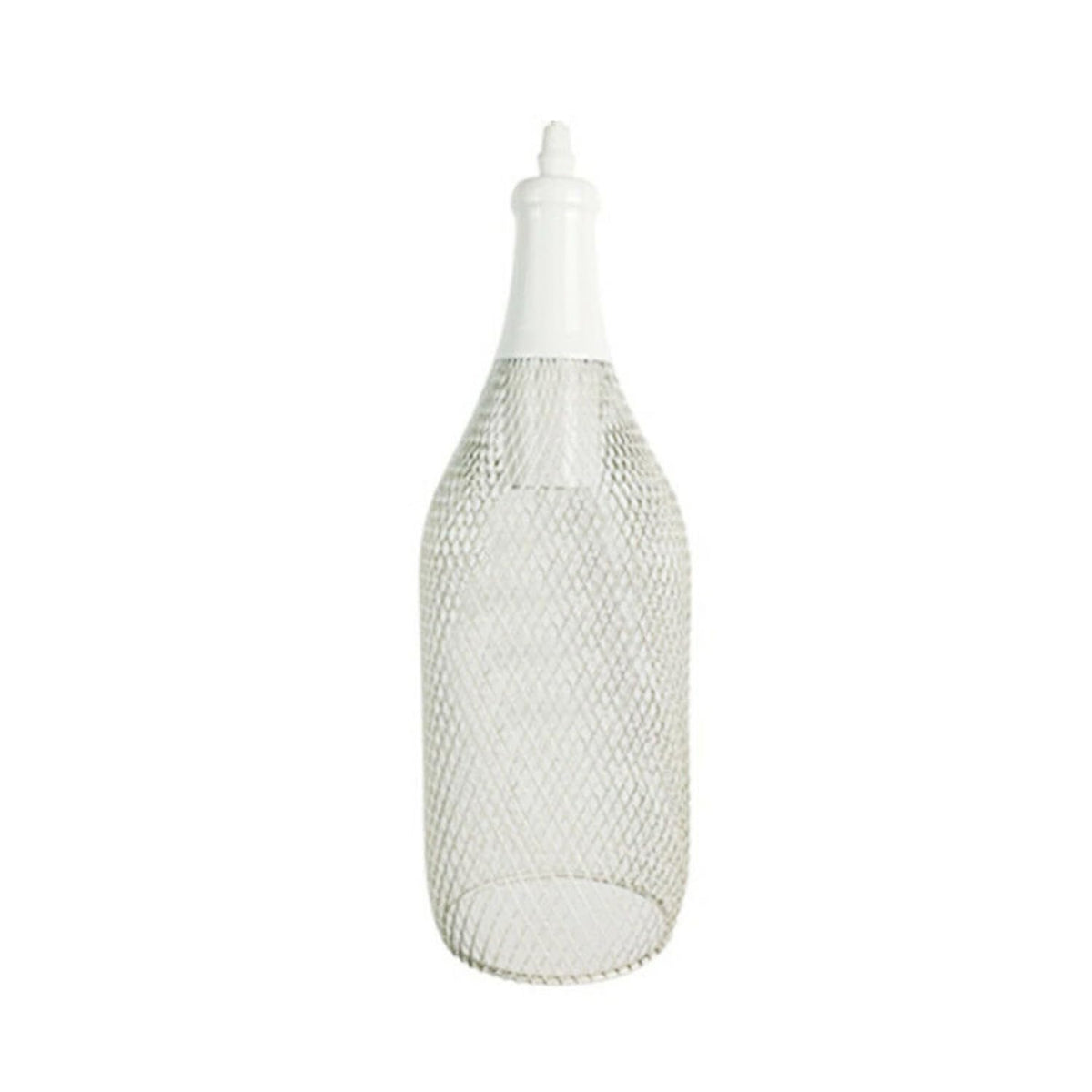 Wine Bottle Wire Cage Lamp Shade – White