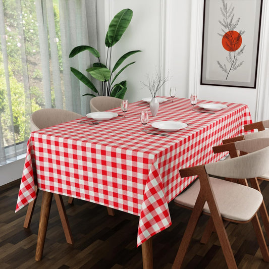 Check Tablecloth – Grey & White or Red & White Gingham, Wipe-Clean - photo 2