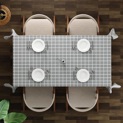 Check Tablecloth – Grey & White or Red & White Gingham, Wipe-Clean - photo 3