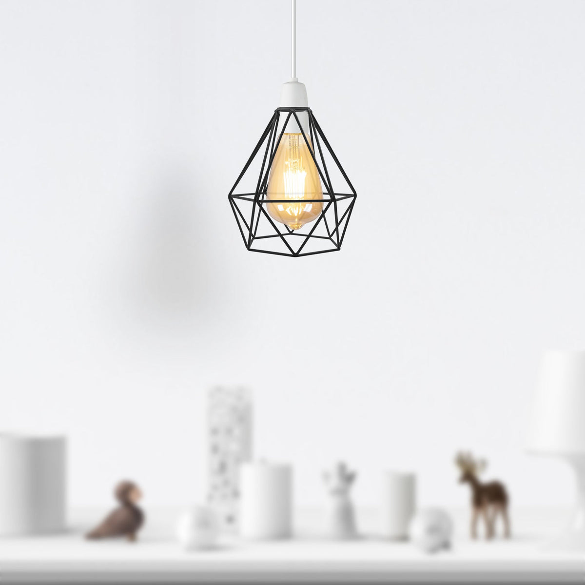 Diamond Wire Cage Lamp Shade – Easy Fit with Reducer Ring - photo 10