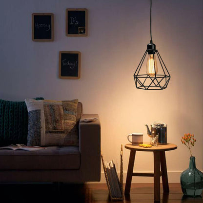 Diamond Wire Cage Lamp Shade – Easy Fit with Reducer Ring - photo 2